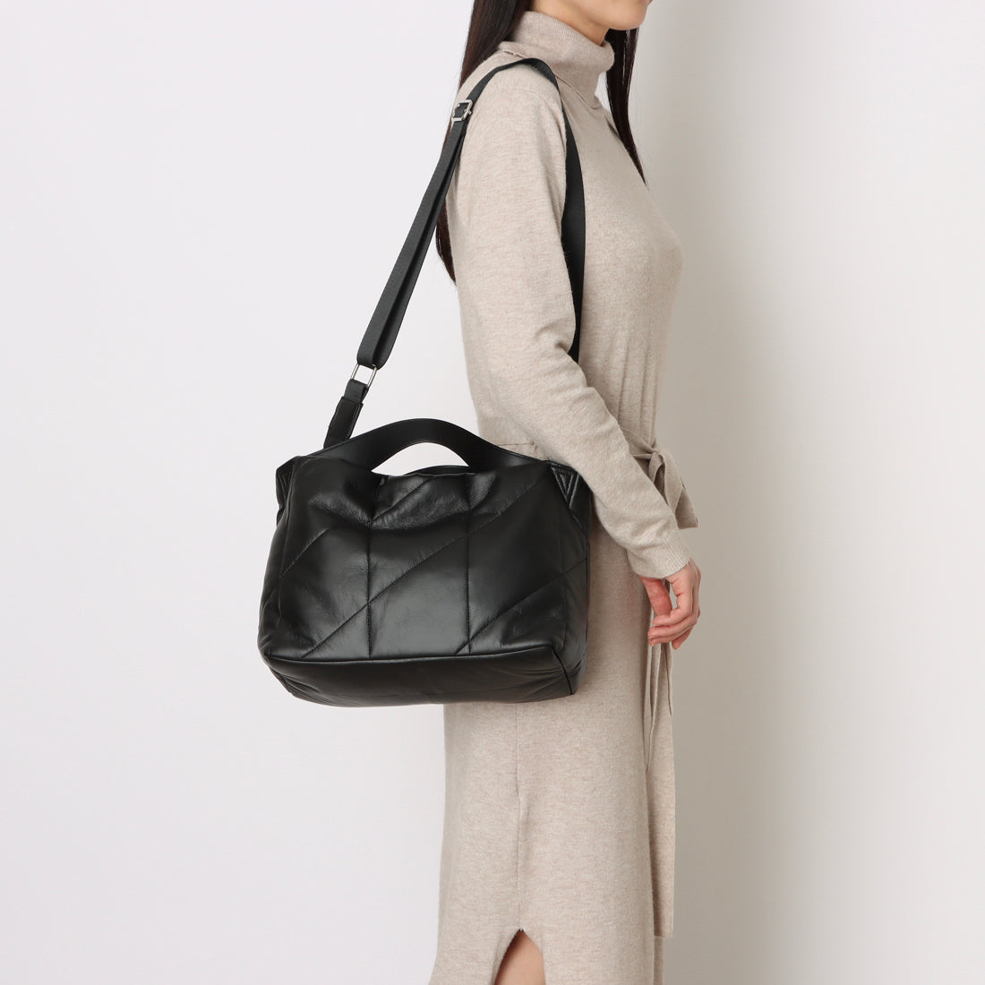 カシェリエ CACHELLIE C8716 STITCH 2WAY TOTE （ブラック） ブラック
