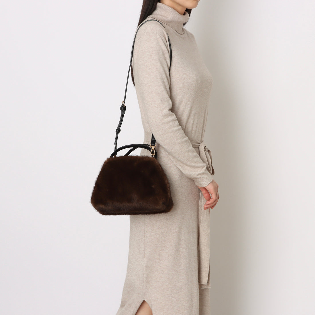カシェリエ CACHELLIE C8741 F/FUR 2WAY SHOULDER （ブラウン） ブラウン