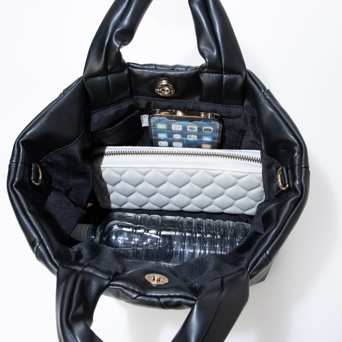 カシェリエ CACHELLIE C8733 PU BONDING 2WAY TOTE （ブラック） ブラック