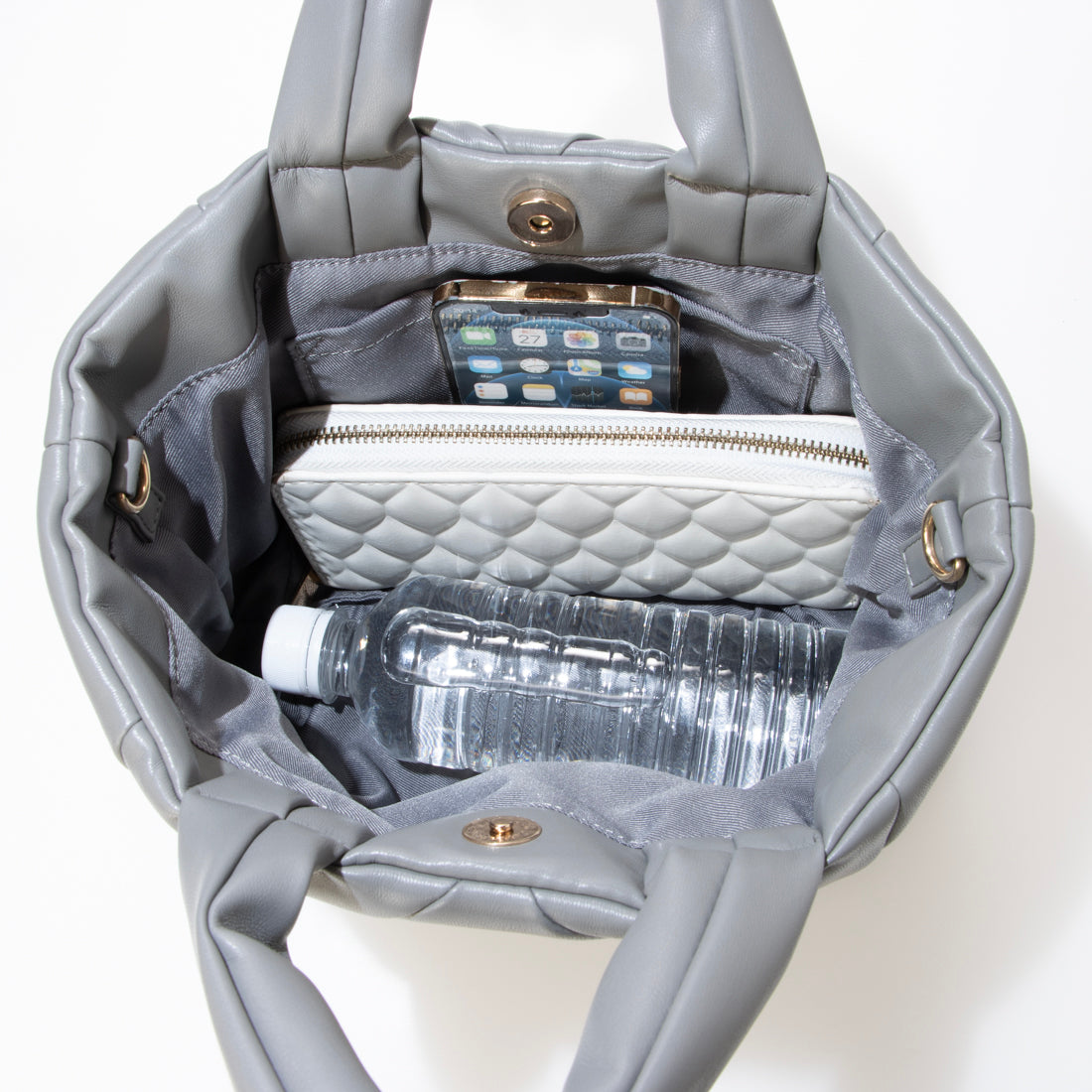 カシェリエ CACHELLIE C8733 PU BONDING 2WAY TOTE （グレー） グレー