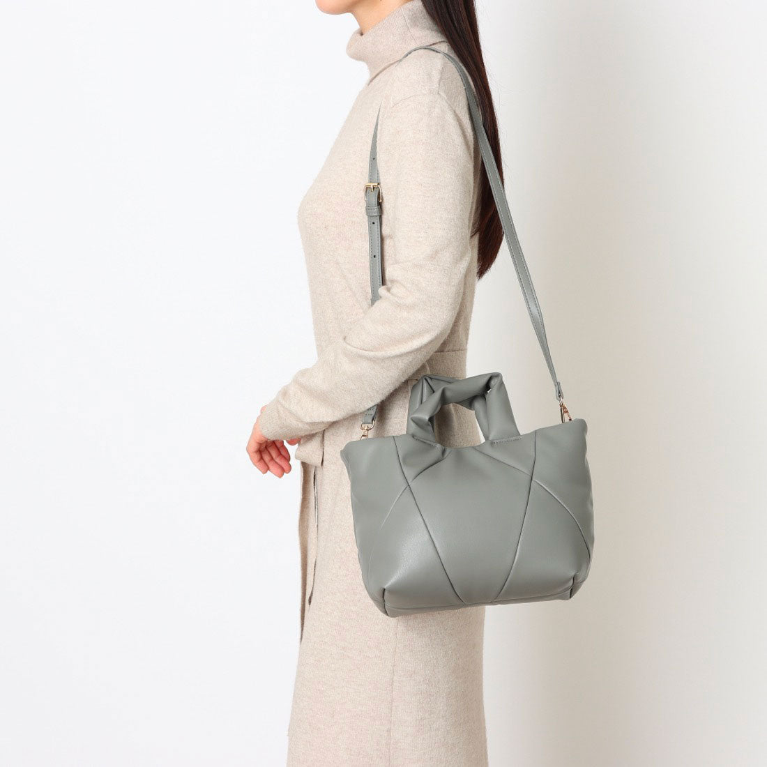 カシェリエ CACHELLIE C8733 PU BONDING 2WAY TOTE （グレー） グレー