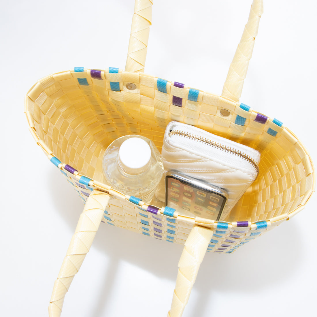 カシェリエ CACHELLIE C8820 PLASTIC STRIPE TOTE （イエロー） イエロー