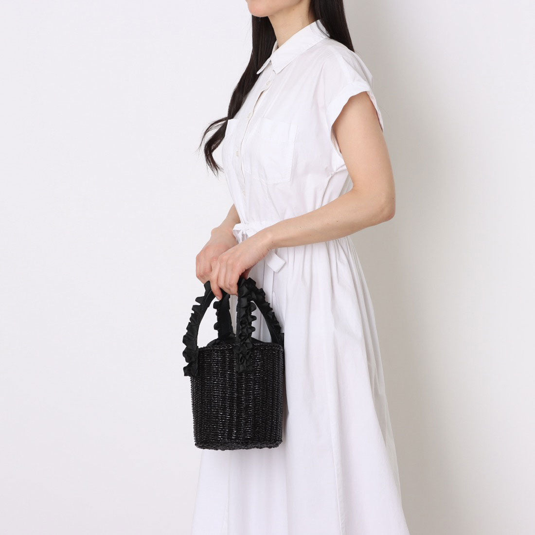 カシェリエ CACHELLIE C8892 METALLIC FRILL TOTE （ブラック） ブラック