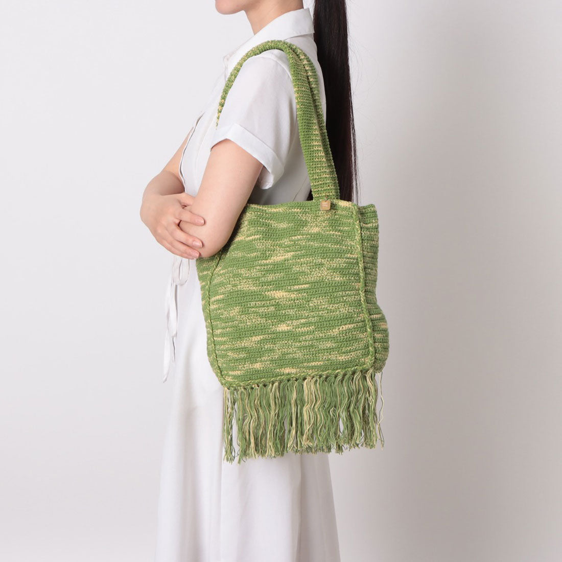 シー C-cie- A1153 TIE-DYE FRINGE TOTE （グリーン） グリーン
