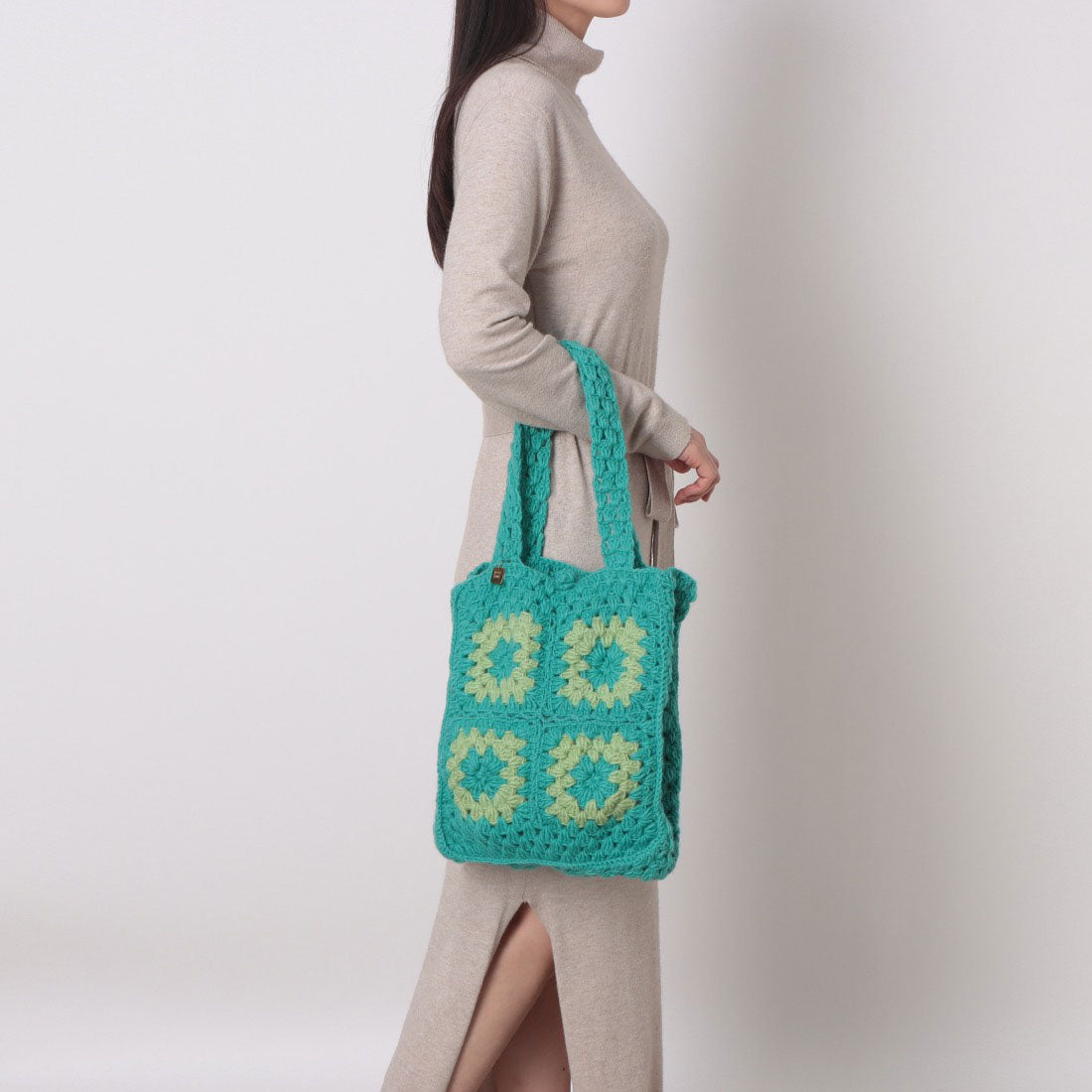 シー C-cie- A1082 BLOCKY TOTE/M （エメラルド） エメラルド
