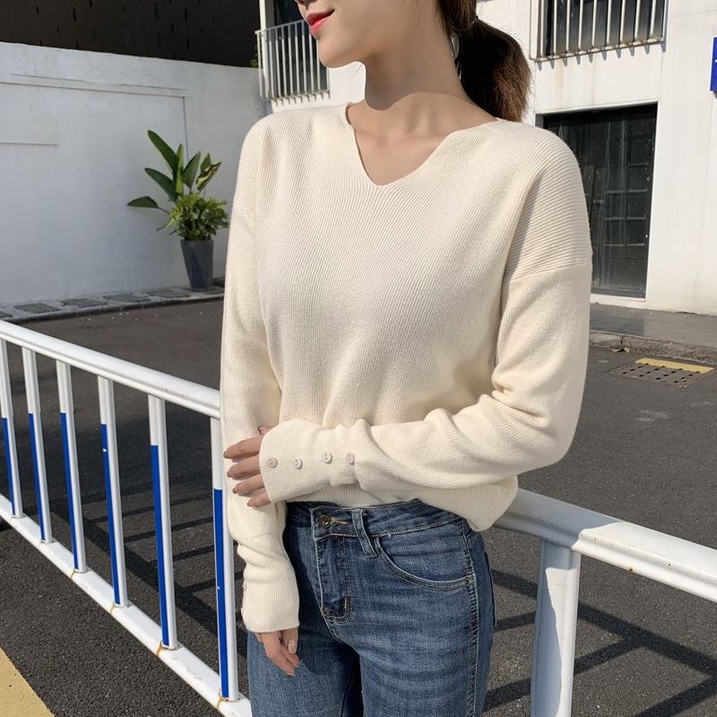 カルペディエム Carpe diem リブニットトップス vネックニット カットソー プルオーバー 長袖 ゆったり 洗える 中厚ニット 新作 春 秋 冬インナー上品 美シルエット伸縮性 生地感 リブ編み Vネックニット （ブラウン） ブラウン