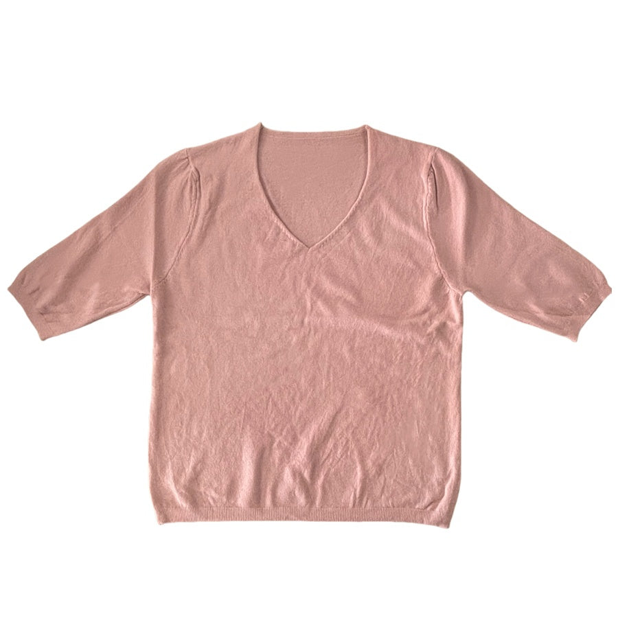 カルペディエム Carpe diem ニットトップス 半袖 サマーニット半袖 ニットソー カジュアル 五分袖 ストレッチ 夏服 伸縮性 韓国ファッション 薄手ニット 春 シンプル 無地 トップス 韓国 （ネイビー） ネイビー