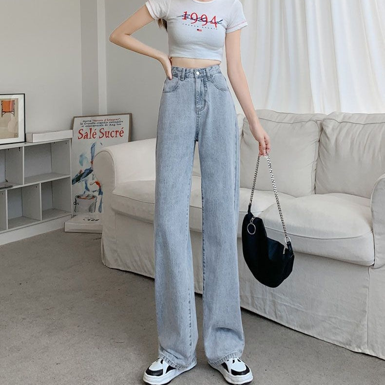 カルペディエム Carpe diem ワイドデニム パンツ オールシーズン カジュアル ハイウエストデニム ワイドパンツ ウォッシュド 定番デニム ボトムス ジーンズ夏 ストレッチツ （ブラック） ブラック