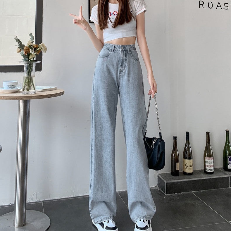 カルペディエム Carpe diem ワイドデニム パンツ オールシーズン カジュアル ハイウエストデニム ワイドパンツ ウォッシュド 定番デニム ボトムス ジーンズ夏 ストレッチツ （ブラック） ブラック