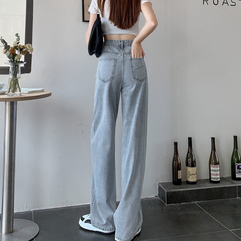 カルペディエム Carpe diem ワイドデニム パンツ オールシーズン カジュアル ハイウエストデニム ワイドパンツ ウォッシュド 定番デニム ボトムス ジーンズ夏 ストレッチツ （ブラック） ブラック