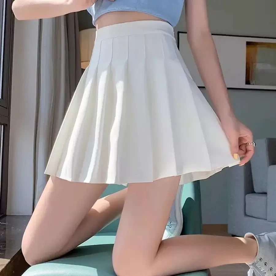 カルペディエム Carpe diem プリーツミニスカート パンツ付きスカート 女子 高校生 定番ショット丈 フレアスカート 体型カバー Aラインスカート ダンス 春夏秋冬スカート パンツ型裏地付き ミニ丈 通学スカート （ブラック） ブラック