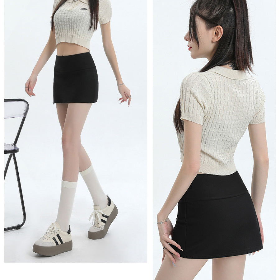 カルペディエム Carpe diem スリット入りキュロットスカート 露出防止 ミニスカート風 ショートパンツ Aライン 夏パンツ 脚長効果 きれいめ ウエストゴム 裏地付き 膝上スカート （グレー） グレー