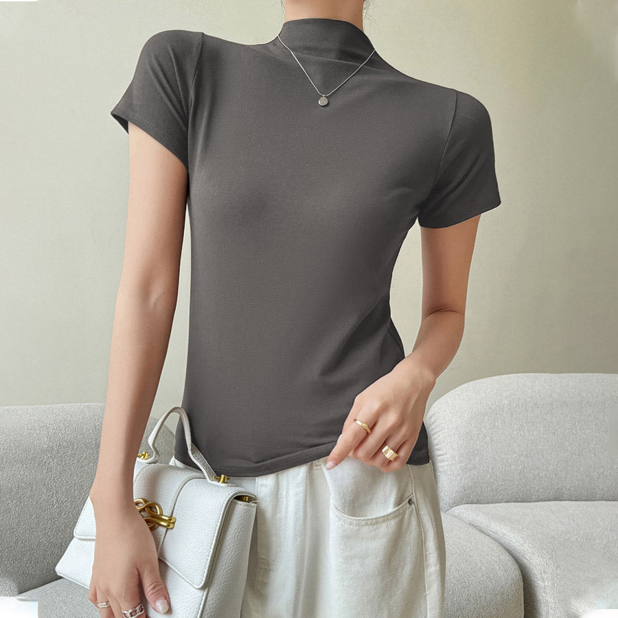 カルペディエム Carpe diem ゆるトップス ニット レディース プルオーバー 半袖 tシャツ 夏t Uネック フレンチスリーブ きれいめ サマーニット 接触冷感 トップス オフィス （ダークグレー） ダークグレー