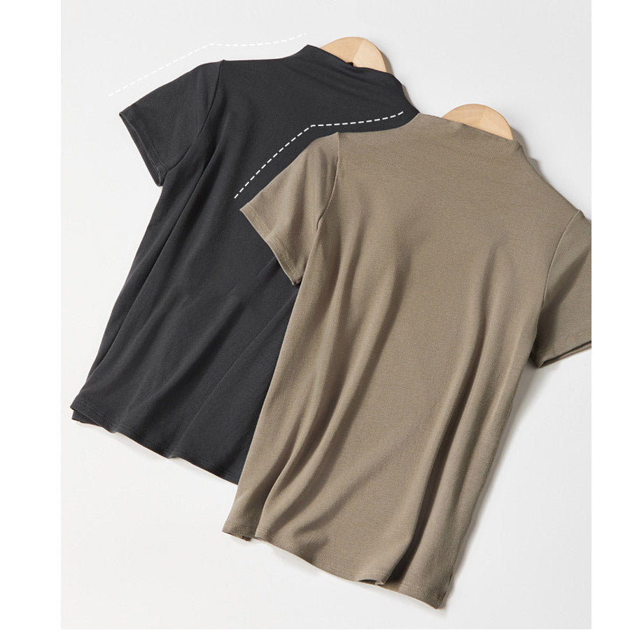 カルペディエム Carpe diem ゆるトップス ニット レディース プルオーバー 半袖 tシャツ 夏t Uネック フレンチスリーブ きれいめ サマーニット 接触冷感 トップス オフィス （ダークグレー） ダークグレー
