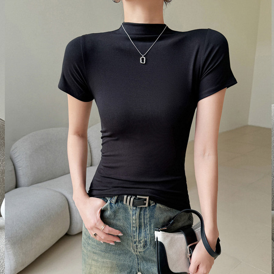 カルペディエム Carpe diem ゆるトップス ニット レディース プルオーバー 半袖 tシャツ 夏t Uネック フレンチスリーブ きれいめ サマーニット 接触冷感 トップス オフィス （ブラック） ブラック