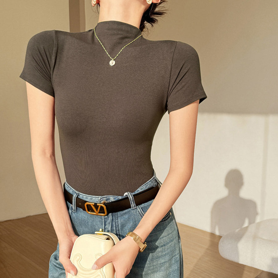 カルペディエム Carpe diem ゆるトップス ニット レディース プルオーバー 半袖 tシャツ 夏t Uネック フレンチスリーブ きれいめ サマーニット 接触冷感 トップス オフィス （ブラウン） ブラウン