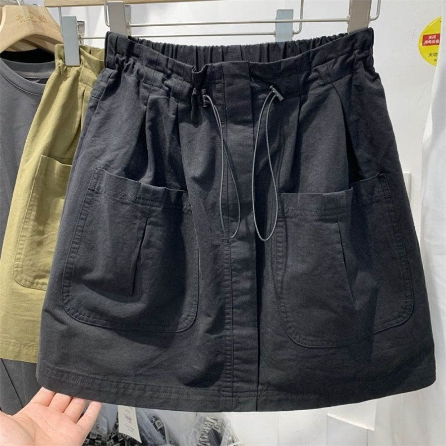 カルペディエム Carpe diem レディース ショートパンツ 韓国 ハーフパンツ キュロットパンツ カーゴパンツ 紐パンツ カジュアル ハイウエストデニム ボトムス スカート （アイボリー） アイボリー