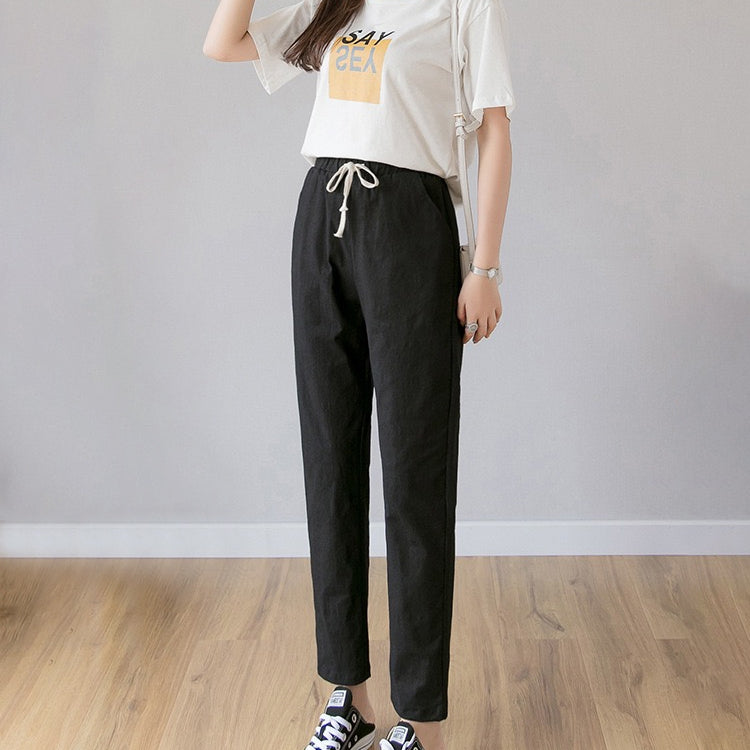 カルペディエム Carpe diem 綿麻パンツ ロングパンツ ストレートパンツ ロールアップ ボトムス 春 リネン素材 リネンパンツ 夏パンツ イージーパンツ ロールアップ カラーパンツ （コバルトグリーン） コバルトグリーン
