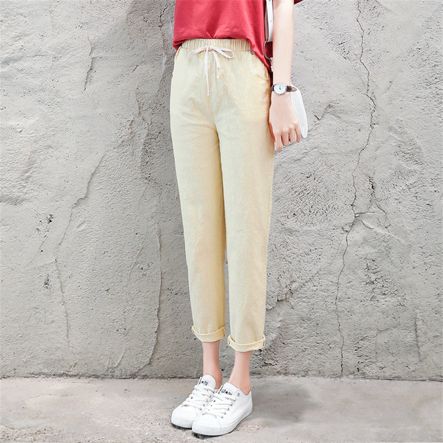 カルペディエム Carpe diem 綿麻パンツ ロングパンツ ストレートパンツ ロールアップ ボトムス 春 リネン素材 リネンパンツ 夏パンツ イージーパンツ ロールアップ カラーパンツ （コバルトグリーン） コバルトグリーン