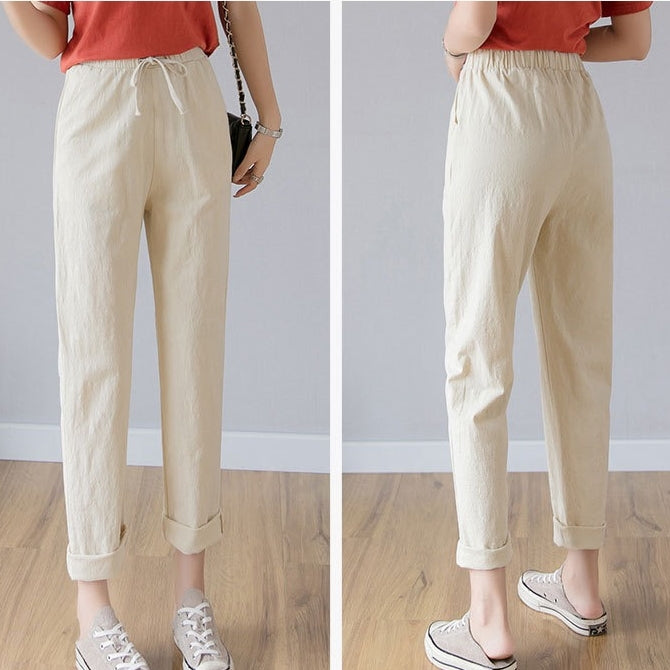 カルペディエム Carpe diem 綿麻パンツ ロングパンツ ストレートパンツ ロールアップ ボトムス 春 リネン素材 リネンパンツ 夏パンツ イージーパンツ ロールアップ カラーパンツ （コバルトグリーン） コバルトグリーン