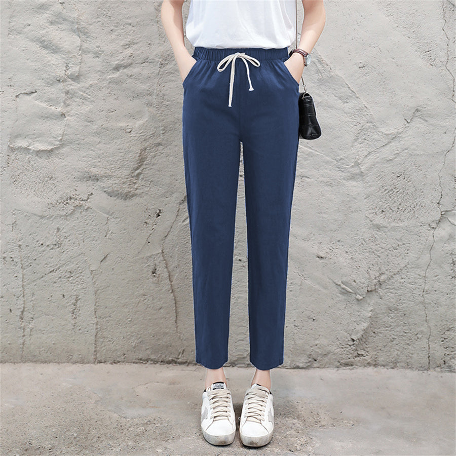 カルペディエム Carpe diem 綿麻パンツ ロングパンツ ストレートパンツ ロールアップ ボトムス 春 リネン素材 リネンパンツ 夏パンツ イージーパンツ ロールアップ カラーパンツ （ネイビー） ネイビー