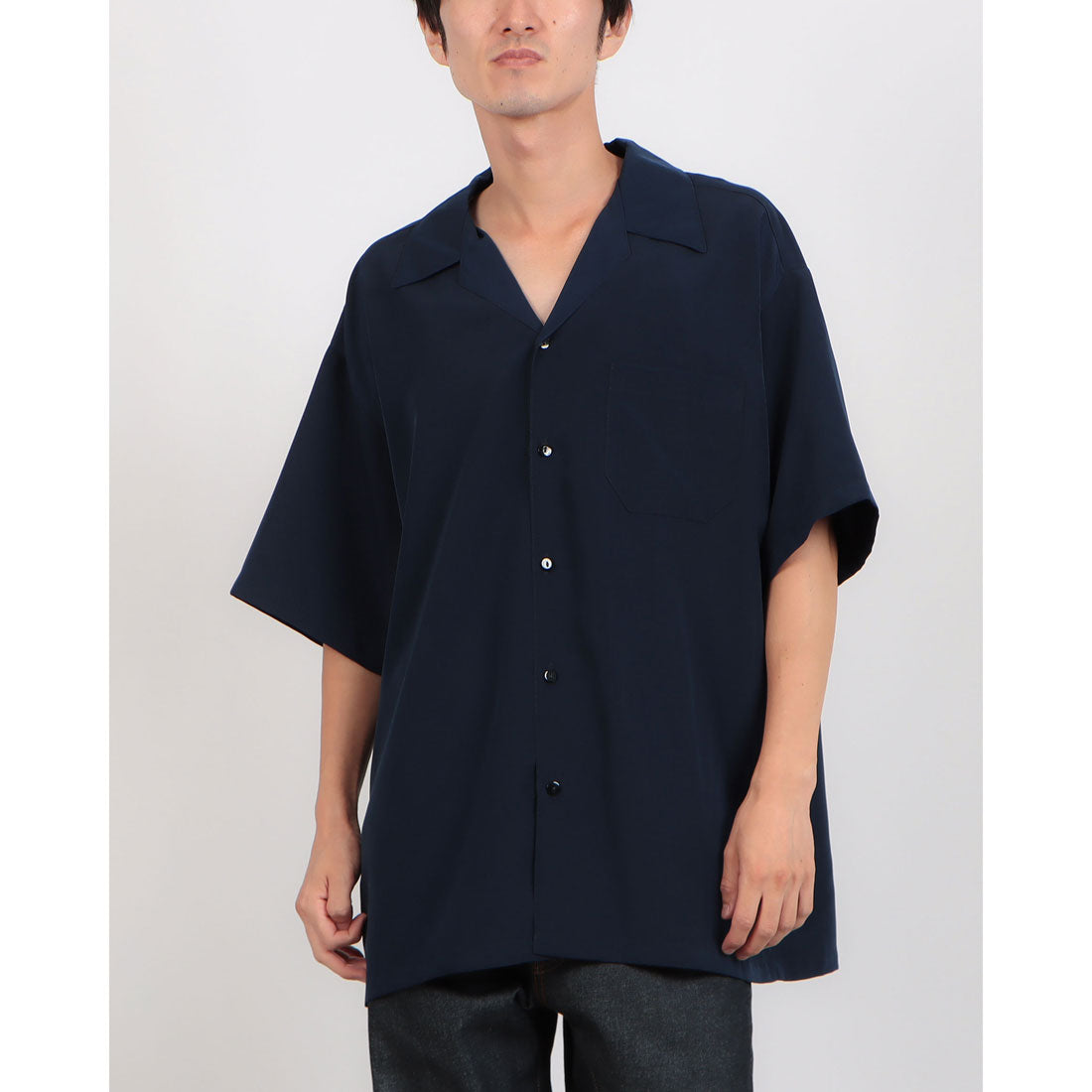 キャルトップ Cal Top CalTop OPEN COLOR S/S SHIRTS キャルトップ オープンカラーシャツ ポケット付き （ネイビー） ネイビー