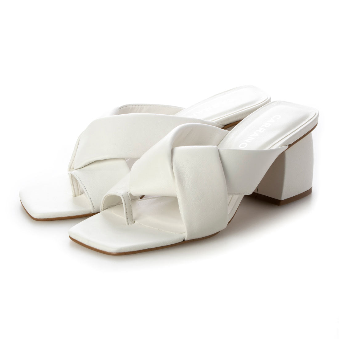 CARRANO chunky heel thong mule sandals