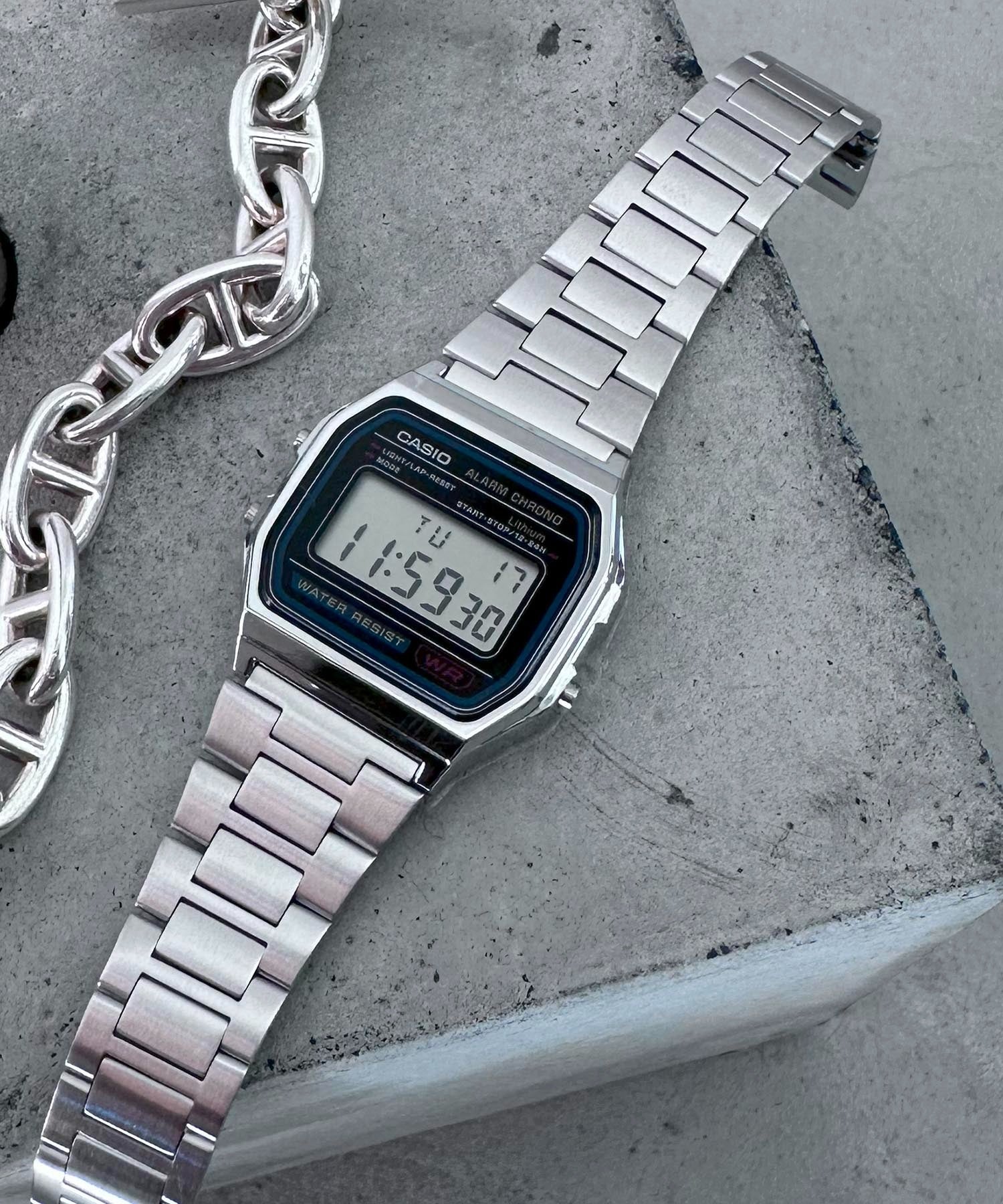 卡西歐 CASIO 日常生活用防水 手錶 卡西歐收藏 標準 數位手錶 銀色 便宜卡西歐 A158WA-1JH