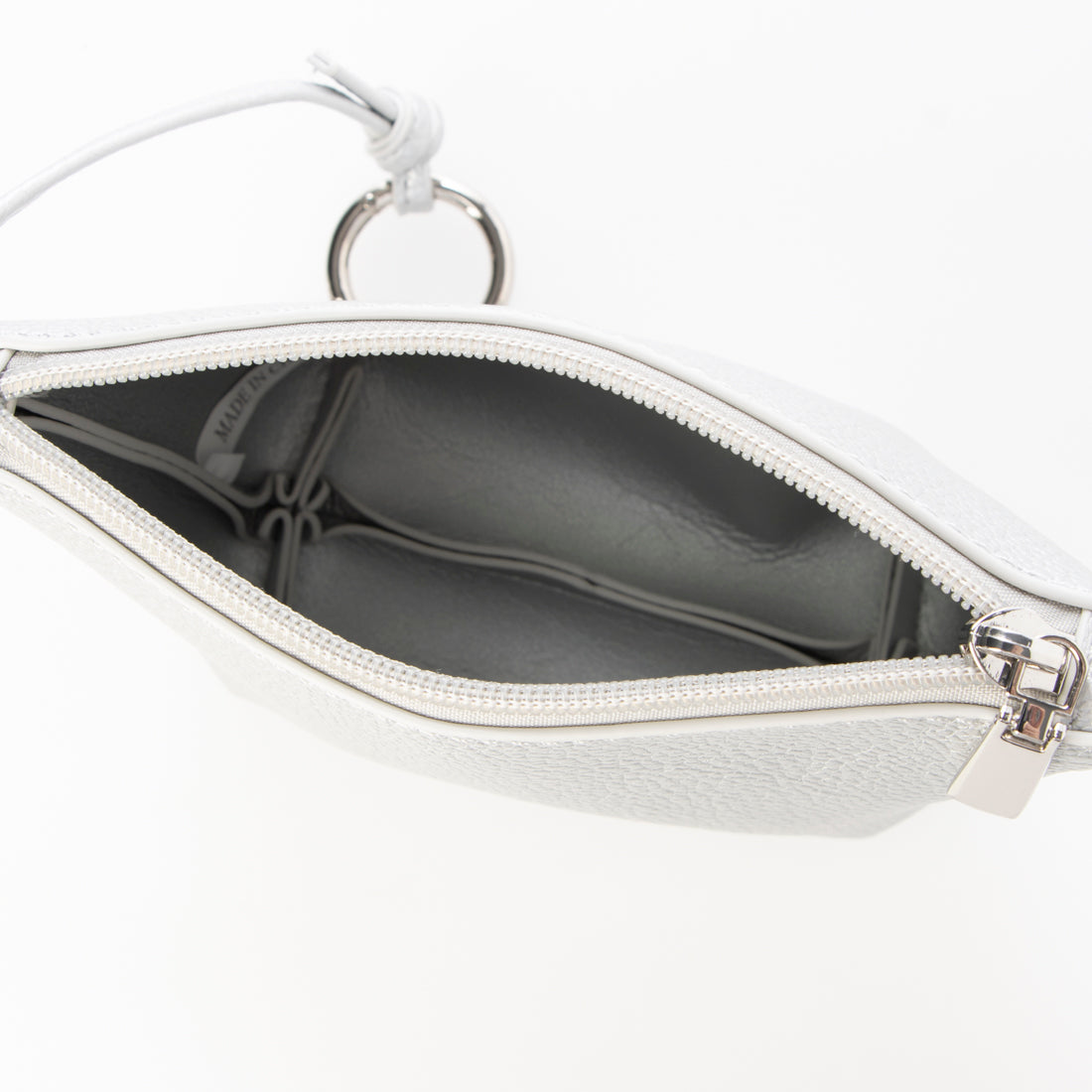 カシュカシュ cache cache シボ合皮ミニバゲットバッグ