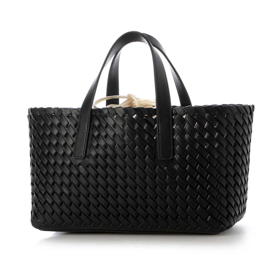カシュカシュ cache cache コードかがり横長トートバッグ （BK） BK