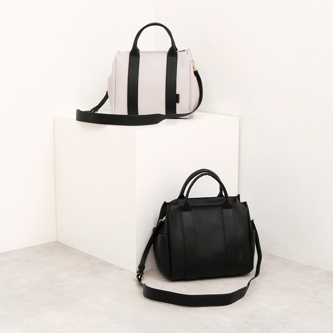 カシュカシュ cache cache 6ポケットパーテーション2wayトート （BK） BK