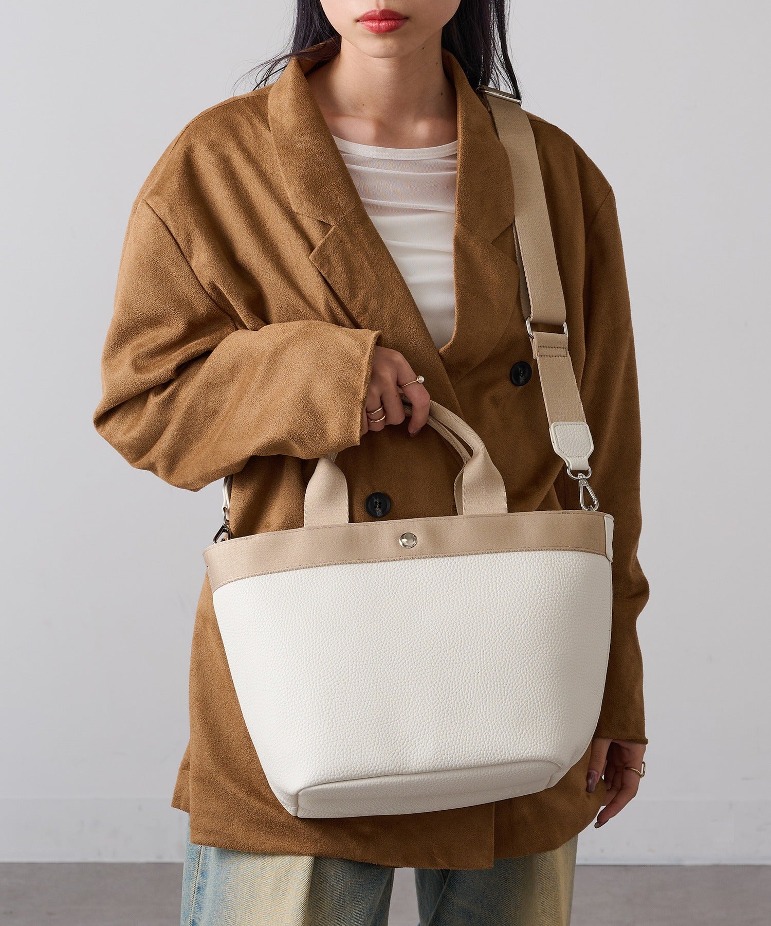 カシュカシュ cache cache シュリンク2wayトート （アイボリー） アイボリー