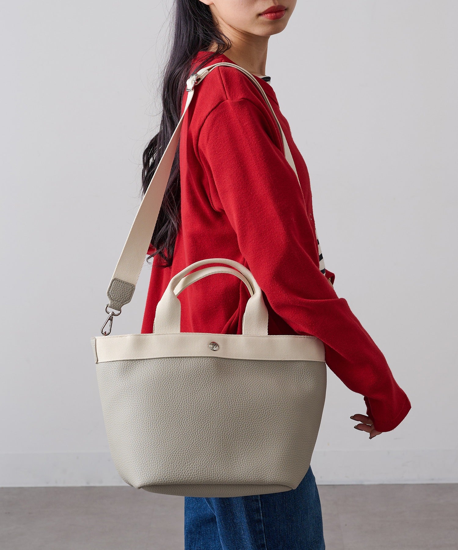 カシュカシュ cache cache シュリンク2wayトート （グレー） グレー