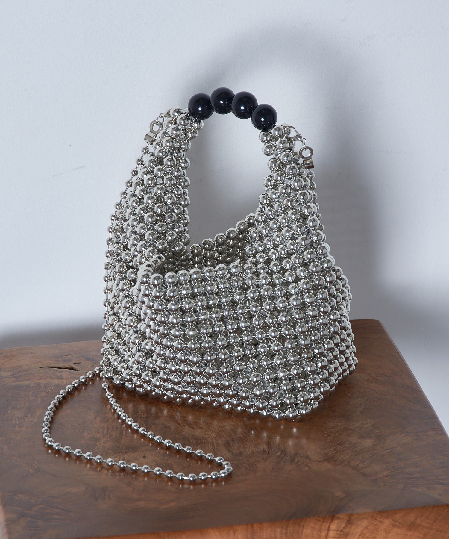 カシュカシュ cache cache メタルビーズバッグ （ブラック） ブラック