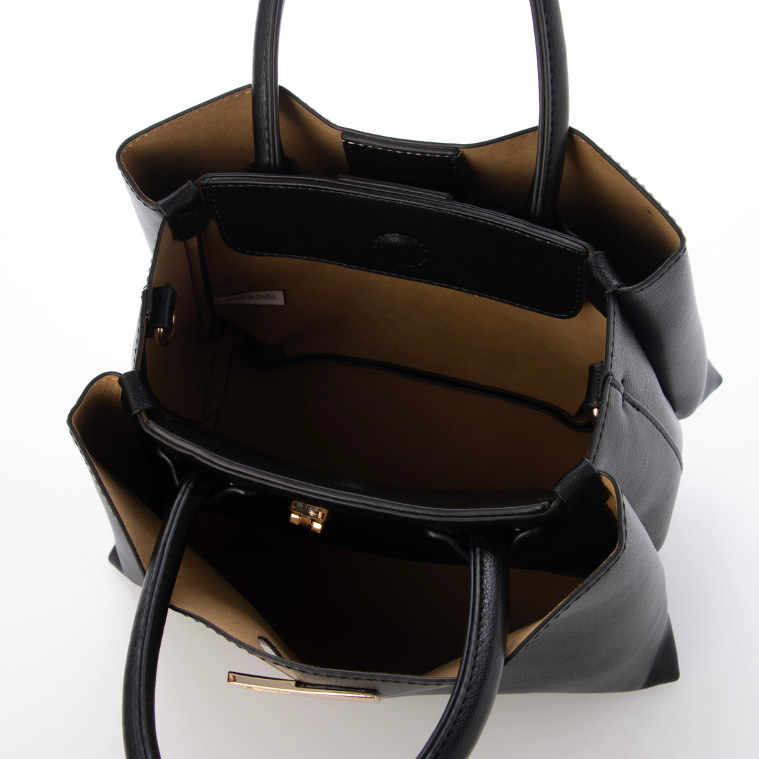 カシュカシュ cache cache 三層2wayトートバッグ （BK） BK