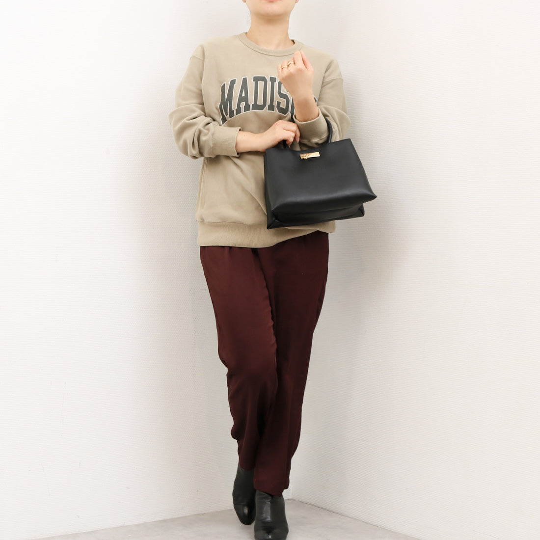カシュカシュ cache cache 三層2wayトートバッグ （BK） BK