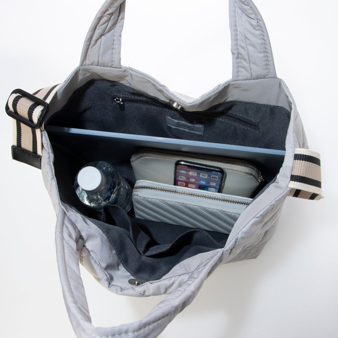 カシュカシュ cache cache テープショルダーキルトトート （GY） GY