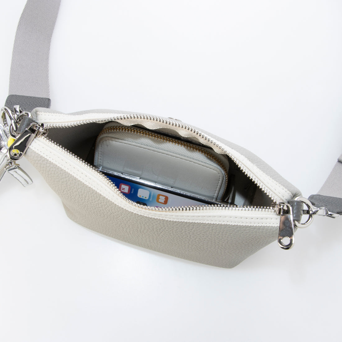 カシュカシュ cache cache VERYコラボ ミニポーチ付きシュリンクショルダー （LGY） LGY