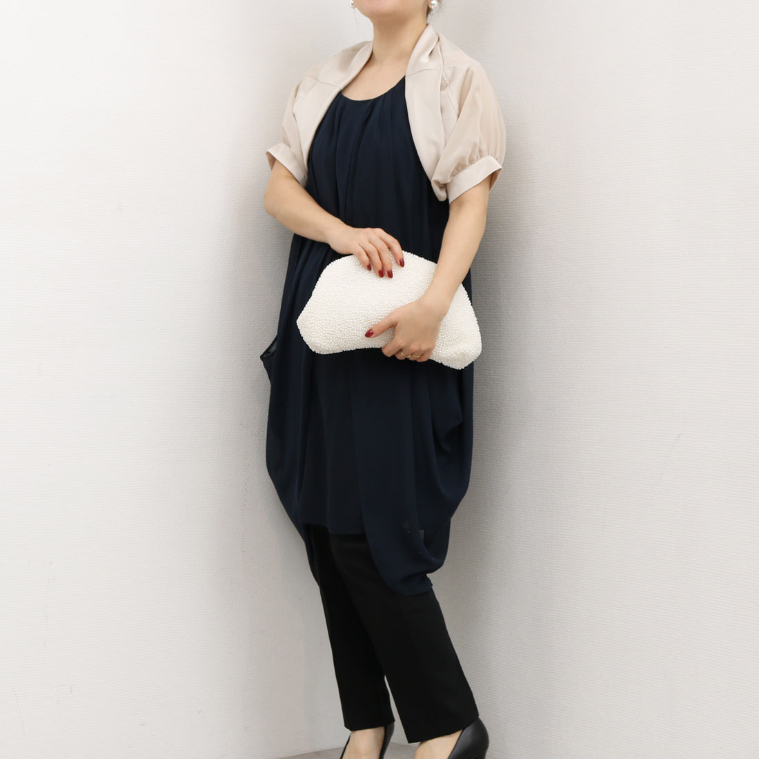 カシュカシュ cache cache カシュカシュ cachecache / パール調ビーズ口金バッグ （WH） WH