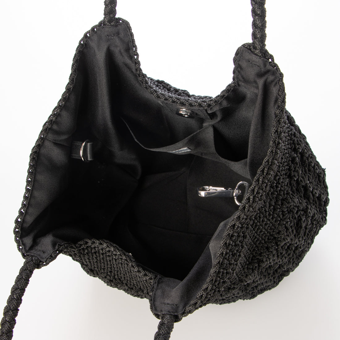 カシュカシュ cache cache 柄編みベーシックトート カゴバッグ （BK） BK