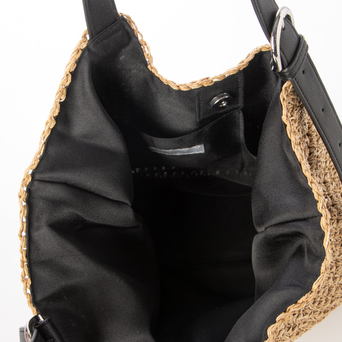 カシュカシュ cache cache ベルトハンドルクロッシェトート カゴバッグ （BK） BK
