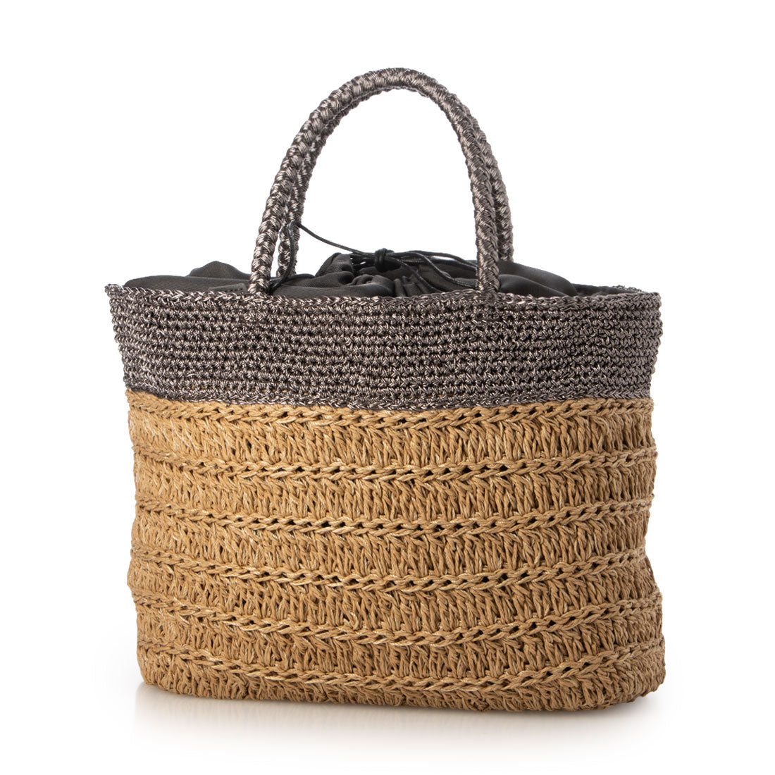 カシュカシュ cache cache ラメ切替クロッシェトート カゴバッグ （DSV） DSV