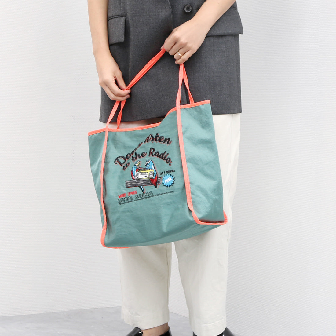 ＜ロングセラー＞カシュカシュ cache cache アソート柄刺繍トートバッグ （GN） GN