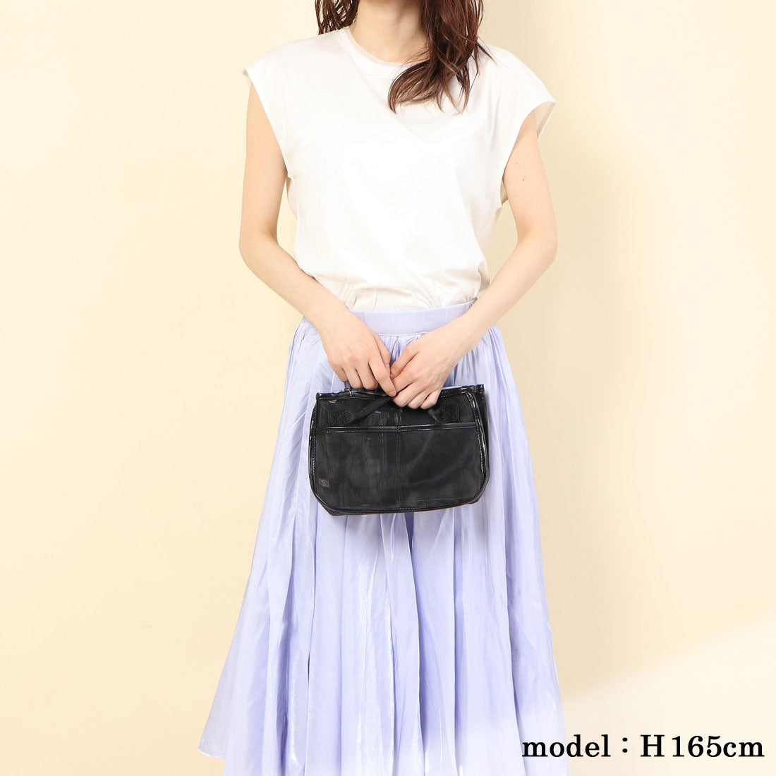 ＜ロングセラー＞カシュカシュ cache cache メタリックチュールバッグインバッグ （シルバー） SV