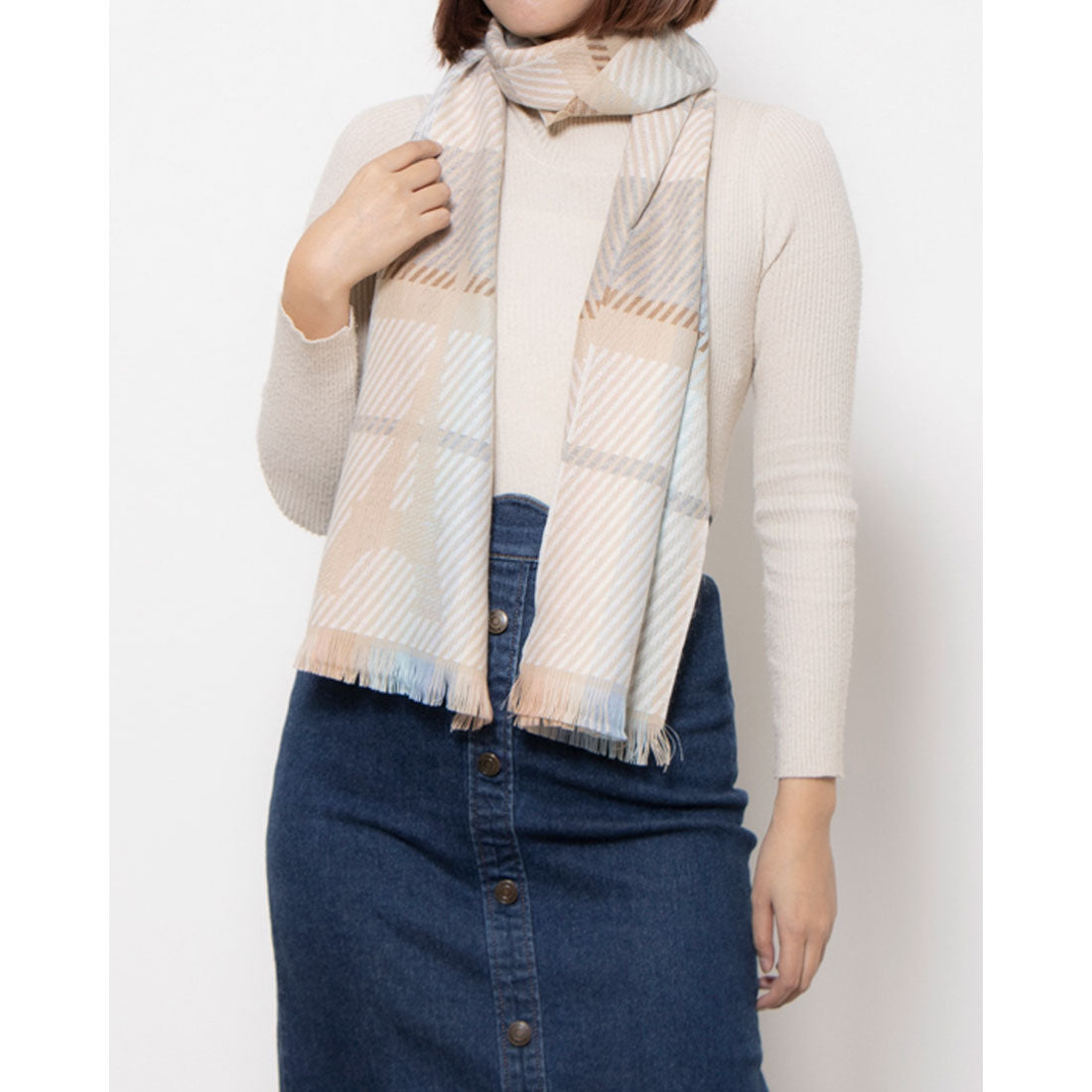 カシュネ cache nez エッフェルチェックマフラー