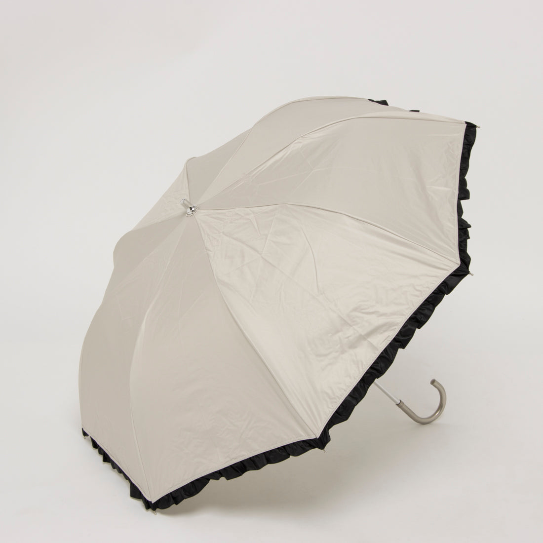 カシュネ cache nez 【晴雨兼用】【日傘】UV カット率99％以上 PUバイカラーフリルトップレス折りたたみ傘 （BE） BE