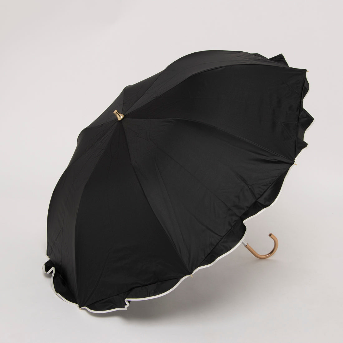カシュネ cache nez 【晴雨兼用】【日傘】 UV カット率99％以上 PUへプラムトップレス折りたたみ傘 （BK） BK
