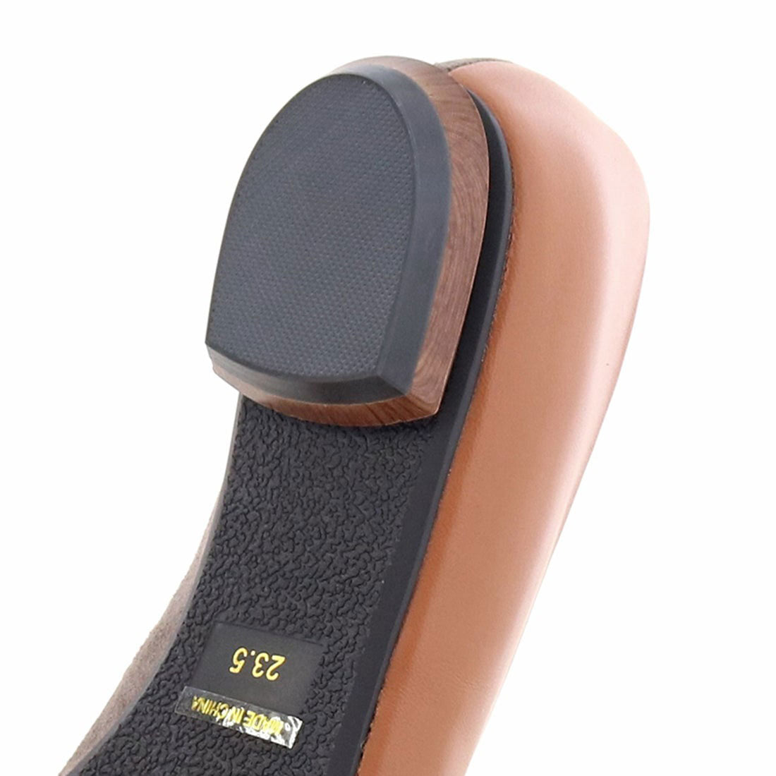 サヴァサヴァ cava cava スクエアトゥがきれいなVカットローヒールパンプス （オレンジコンビ） （オレンジコンビ） オレンジコンビ