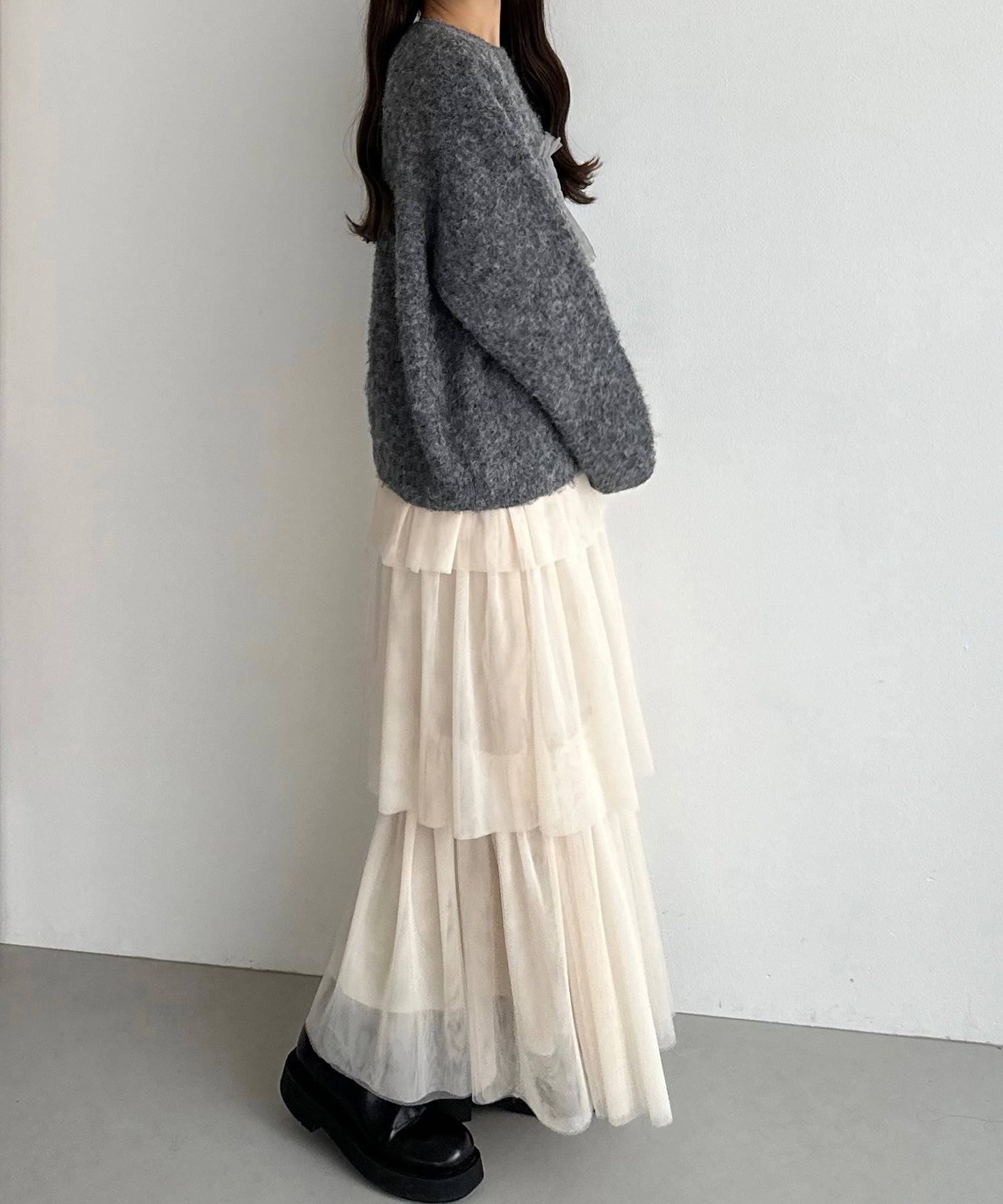 カラウティア callautia callautia チュールシャギーニット,グレー