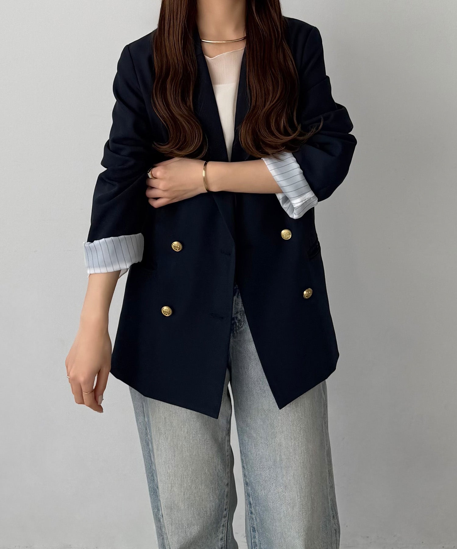 callautia callautia gold button tailored jacket